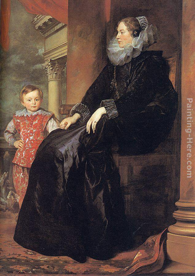 Sir Antony van Dyck Genoese Noblewoman with her Son